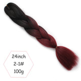 Xtrend ombré two tone hair Synthetic Rainbow Hair Jumbo Braids Crochet Hair 24inch Ombre Kanekalon Colorful Hair Braiding Hair Extensions