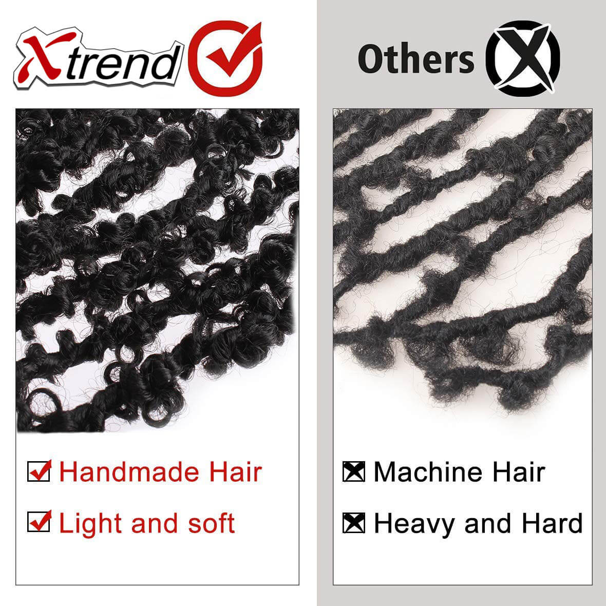 Xtrend Butterfly Locs Crochet Hair 12 inch Short Pre looped Natural Messy Distressed Locs Crochet Braids