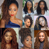 12 Inch Nu Soft Locs Crochet Hair Ombre Pre-Looped Short Crochet Braiding Hair Goddess Faux Locs Synthetic Crochet Hair