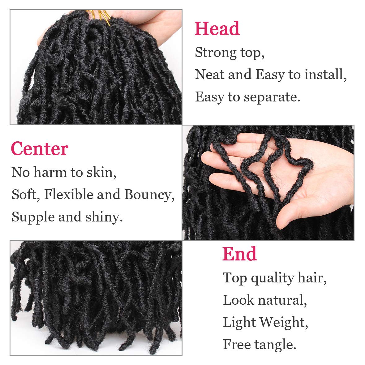 12 Inch Nu Soft Locs Crochet Hair Ombre Pre-Looped Short Crochet Braiding Hair Goddess Faux Locs Synthetic Crochet Hair