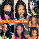 12 Inch Passion Twist Hair Water Wave Crochet Braiding Hair Bohemian Curly Hair Extensions