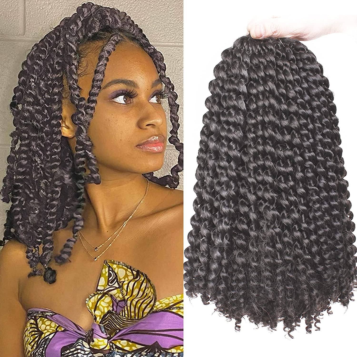 12 Inch Passion Twist Hair Water Wave Crochet Braiding Hair Bohemian Curly Hair Extensions