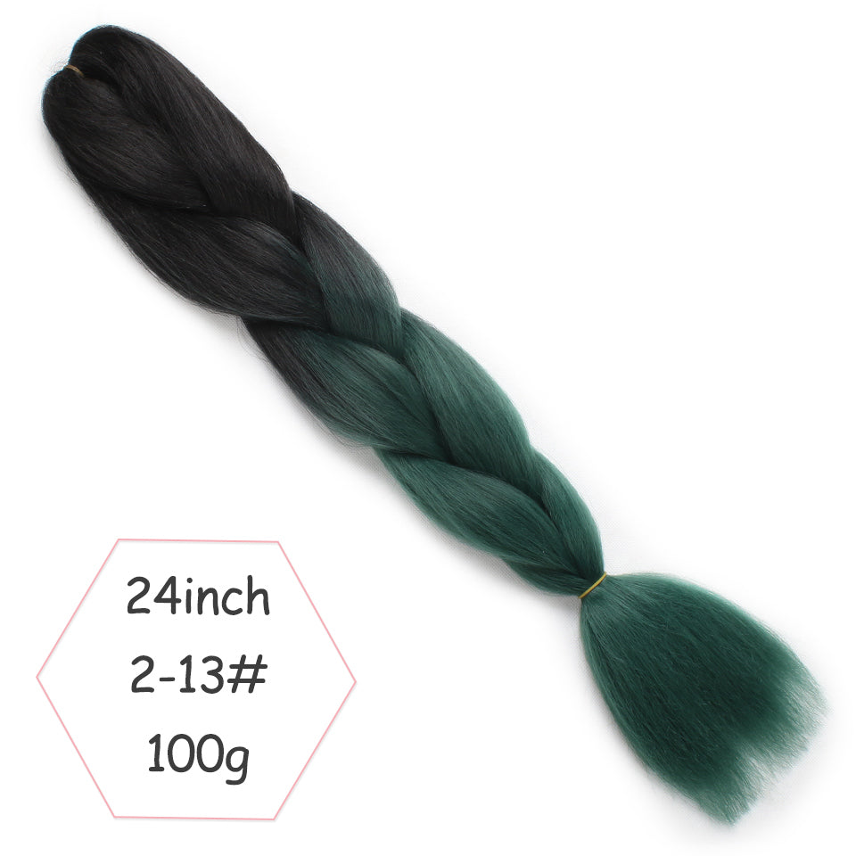 Xtrend ombré two tone hair Synthetic Rainbow Hair Jumbo Braids Crochet Hair 24inch Ombre Kanekalon Colorful Hair Braiding Hair Extensions