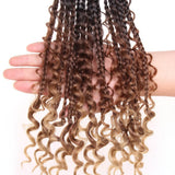 Xtrend Boho Bob Box Braids Crochet Hair with Curly Ends Goddess Box Crochet Braids for Black Women