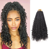 Xtrend Boho Bob Box Braids Crochet Hair with Curly Ends Goddess Box Crochet Braids for Black Women