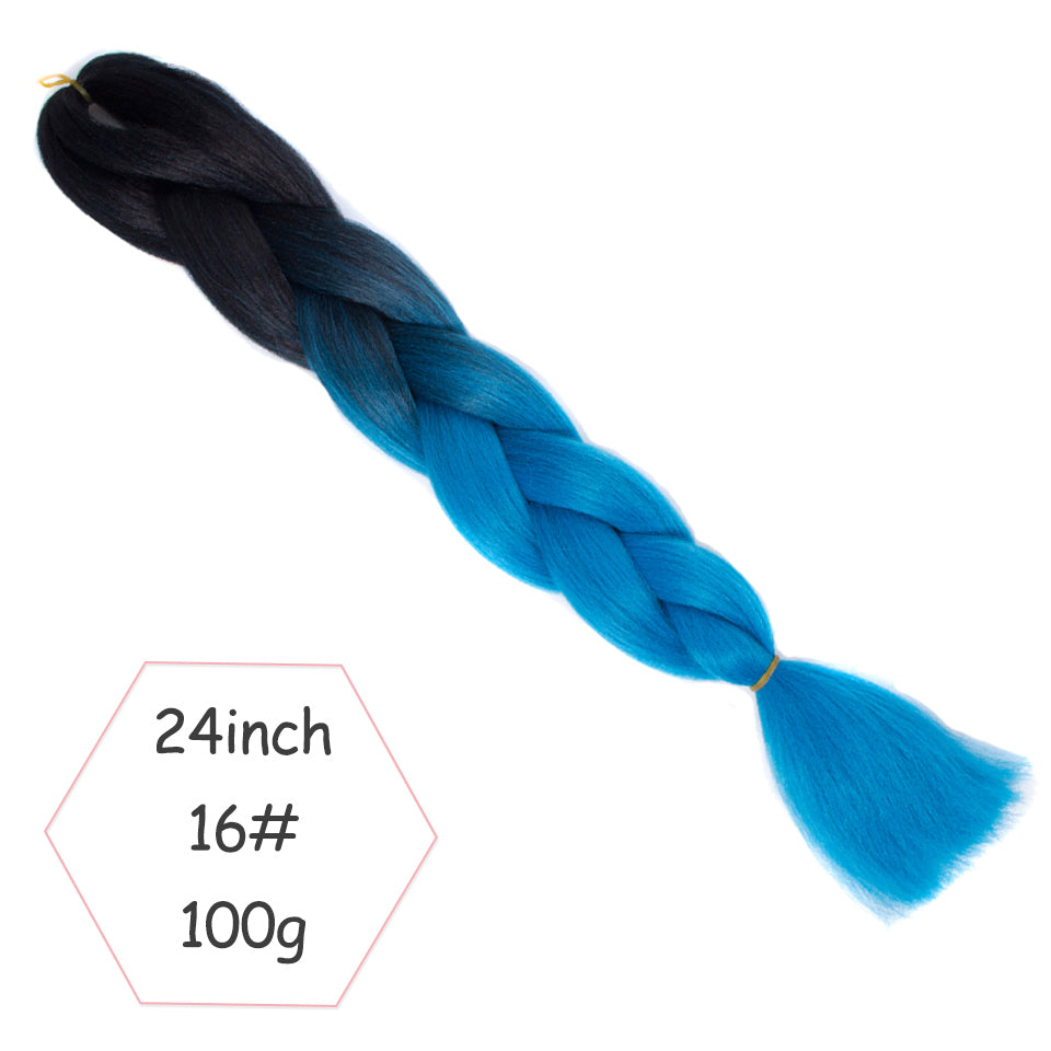 Xtrend ombré two tone hair Synthetic Rainbow Hair Jumbo Braids Crochet Hair 24inch Ombre Kanekalon Colorful Hair Braiding Hair Extensions