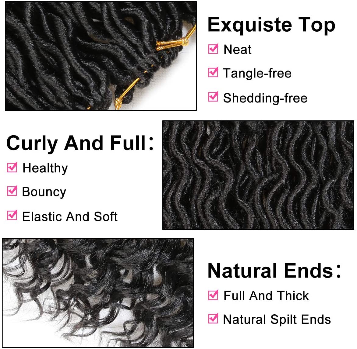 Xtrend Goddess Faux Locs Curly Crochet Braid Synthetic Hair 18'' 20roots Ombre Braiding Hair Brown High Temperature Fiber