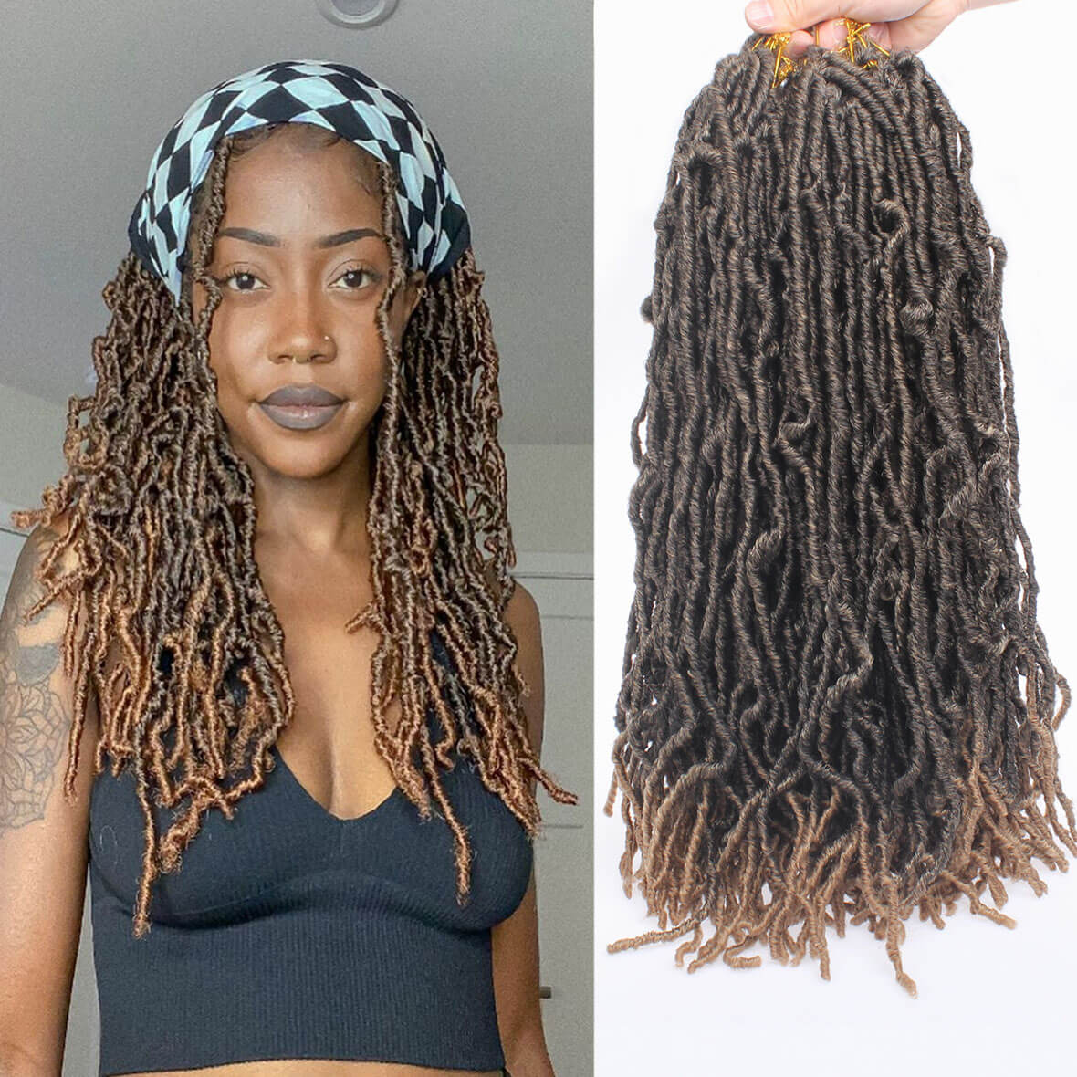 Xtrend Nu Soft Locs Crochet Braids Hair 18''24''36'' Faux Locs Curly Hair 21 Strands Synthetic Extened Crochet Hair
