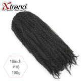 Xtrend 18inch 100g marley hair synthetic Kinky Straight Twist Hair Color Hair Crochet Braids Cubian Rainbow Braiding Hair