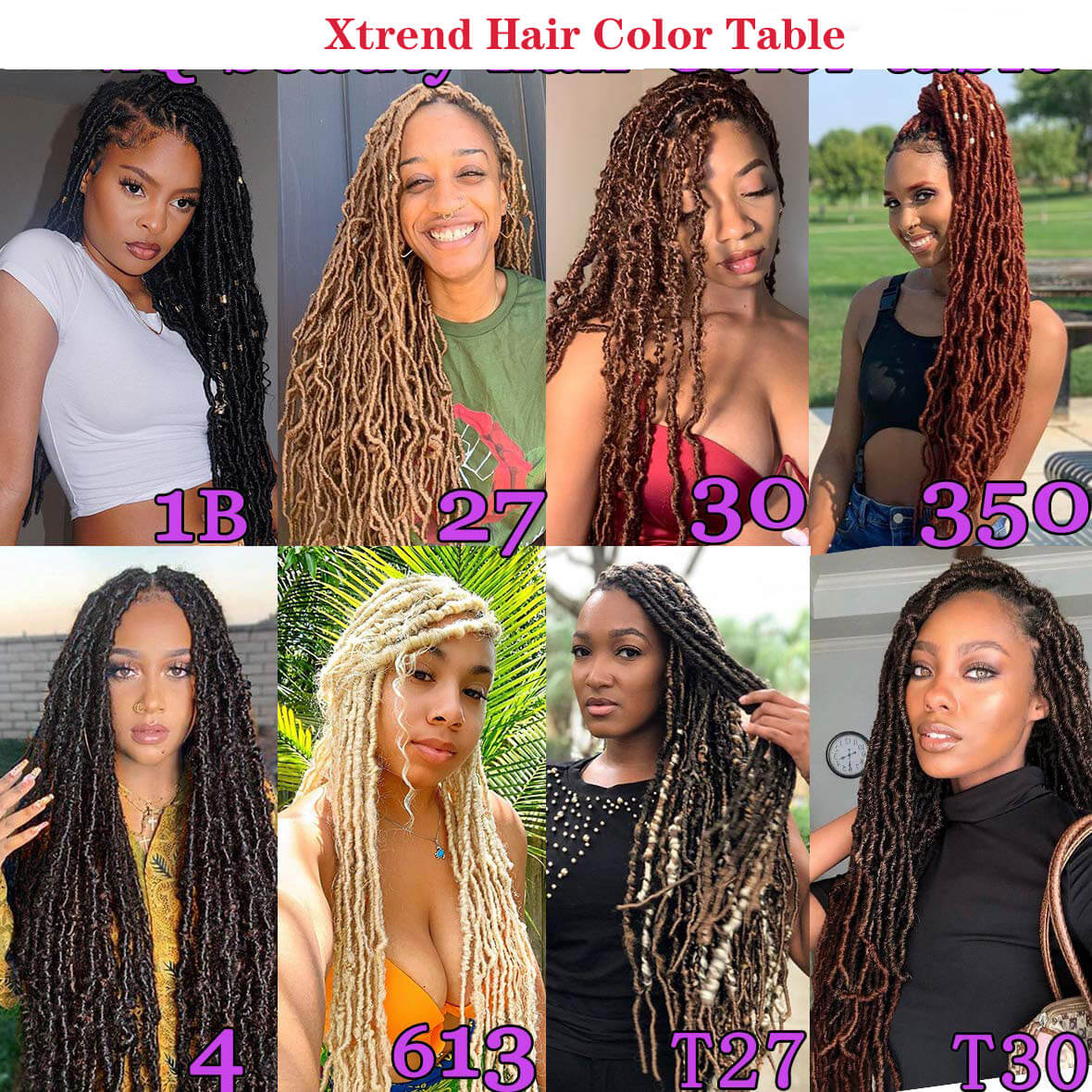 Xtrend Nu Soft Locs Crochet Braids Hair 18''24''36'' Faux Locs Curly Hair 21 Strands Synthetic Extened Crochet Hair