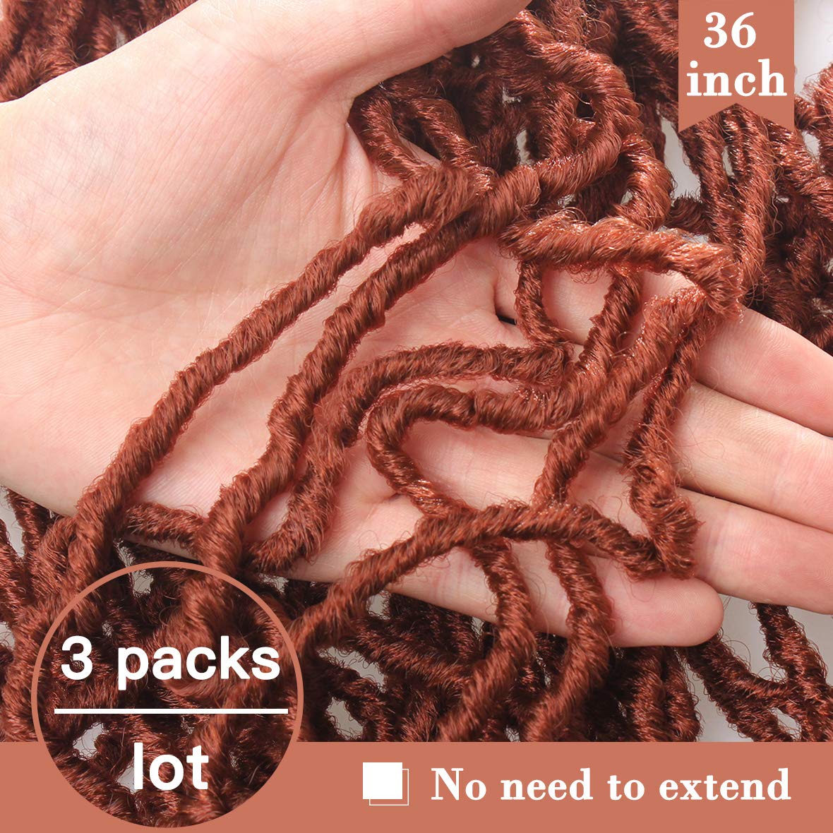 Xtrend 36 Inch Nu Faux Locs Crochet Hair Pre-looped Goddess Locs Crochet Dreadlock Curly Extended Soft Locs Braiding Hair