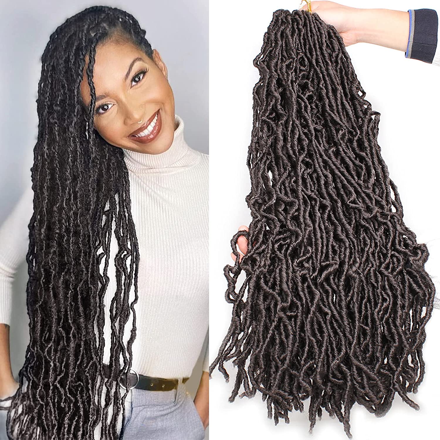 Xtrend Nu Soft Locs Crochet Braids Hair 18''24''36'' Faux Locs Curly Hair 21 Strands Synthetic Extened Crochet Hair