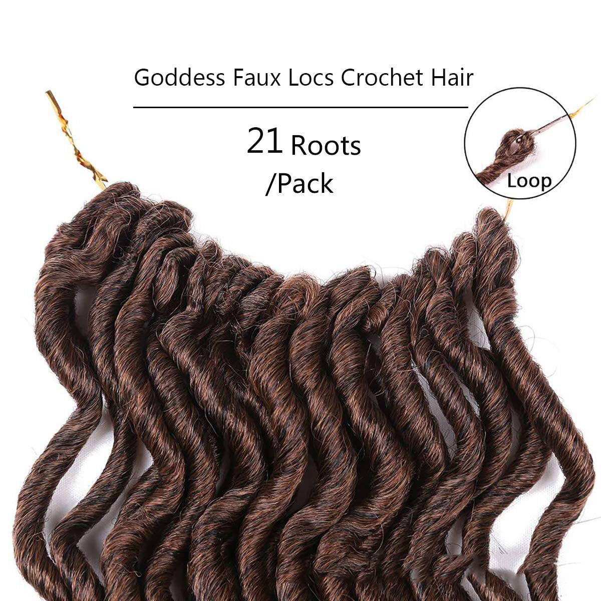 Xtrend Goddess Locs Crochet Hair Curly Faux Locs Crochet Hair Wavy Nu Locs with Curly Ends Synthetic Braiding Hair