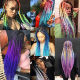 Xtrend ombré two tone hair Synthetic Rainbow Hair Jumbo Braids Crochet Hair 24inch Ombre Kanekalon Colorful Hair Braiding Hair Extensions