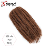 Xtrend 18inch 100g marley hair synthetic Kinky Straight Twist Hair Color Hair Crochet Braids Cubian Rainbow Braiding Hair