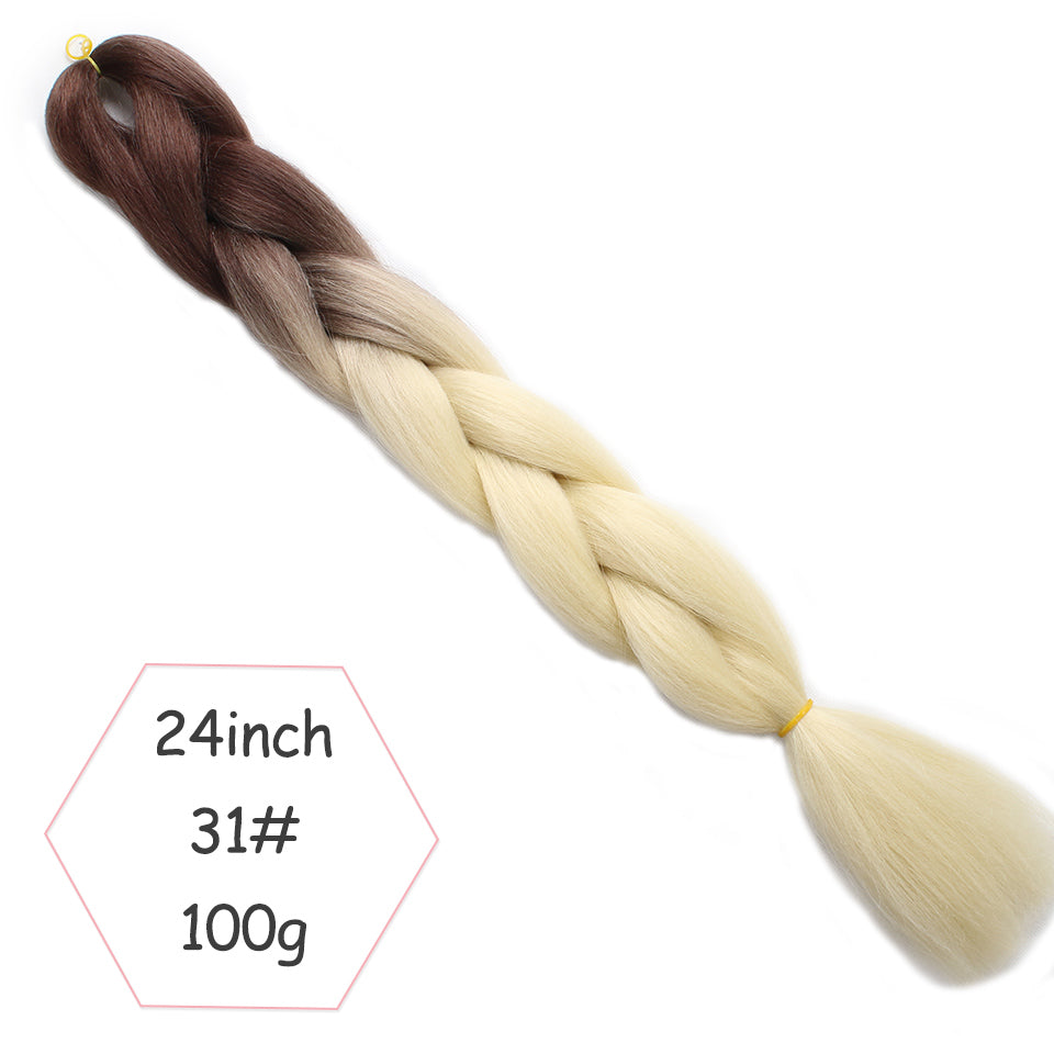 Xtrend ombré two tone hair Synthetic Rainbow Hair Jumbo Braids Crochet Hair 24inch Ombre Kanekalon Colorful Hair Braiding Hair Extensions
