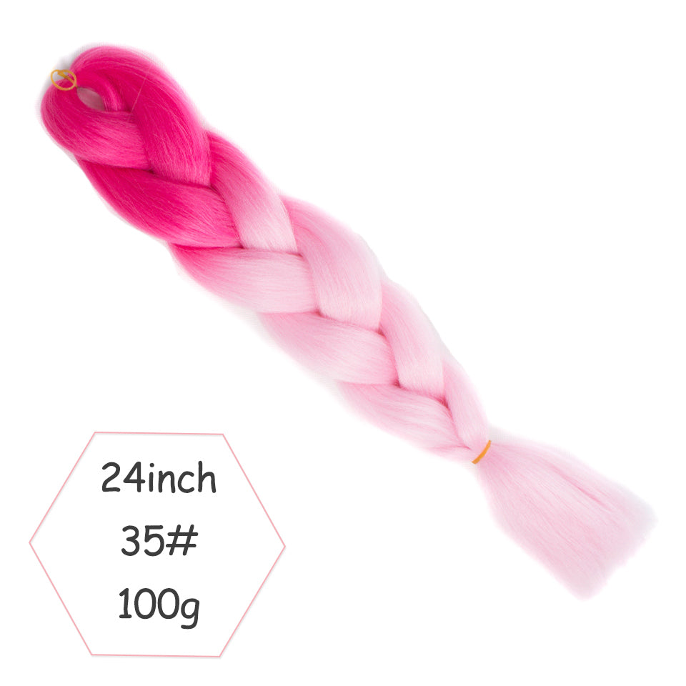 Xtrend ombré two tone hair Synthetic Rainbow Hair Jumbo Braids Crochet Hair 24inch Ombre Kanekalon Colorful Hair Braiding Hair Extensions