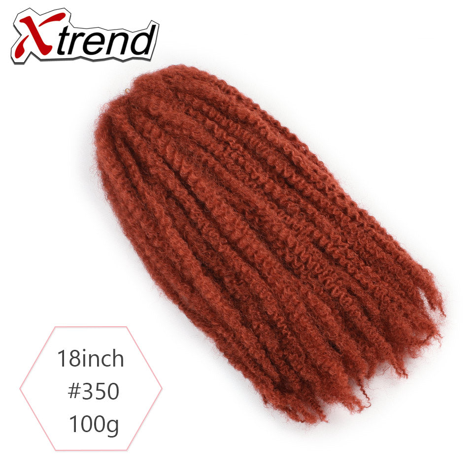 Xtrend 18inch 100g marley hair synthetic Kinky Straight Twist Hair Color Hair Crochet Braids Cubian Rainbow Braiding Hair