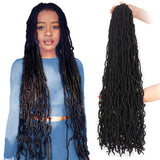 Xtrend 36 Inch Nu Faux Locs Crochet Hair Pre-looped Goddess Locs Crochet Dreadlock Curly Extended Soft Locs Braiding Hair