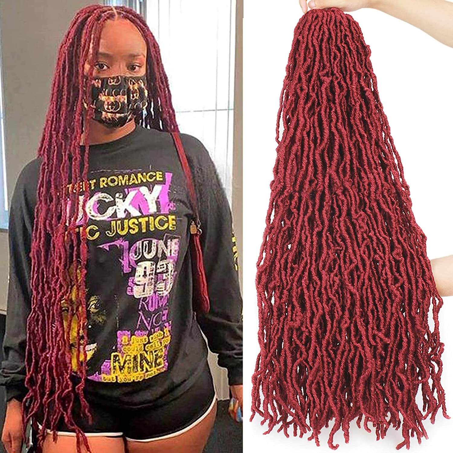 Xtrend 36 Inch Nu Faux Locs Crochet Hair Pre-looped Goddess Locs Crochet Dreadlock Curly Extended Soft Locs Braiding Hair