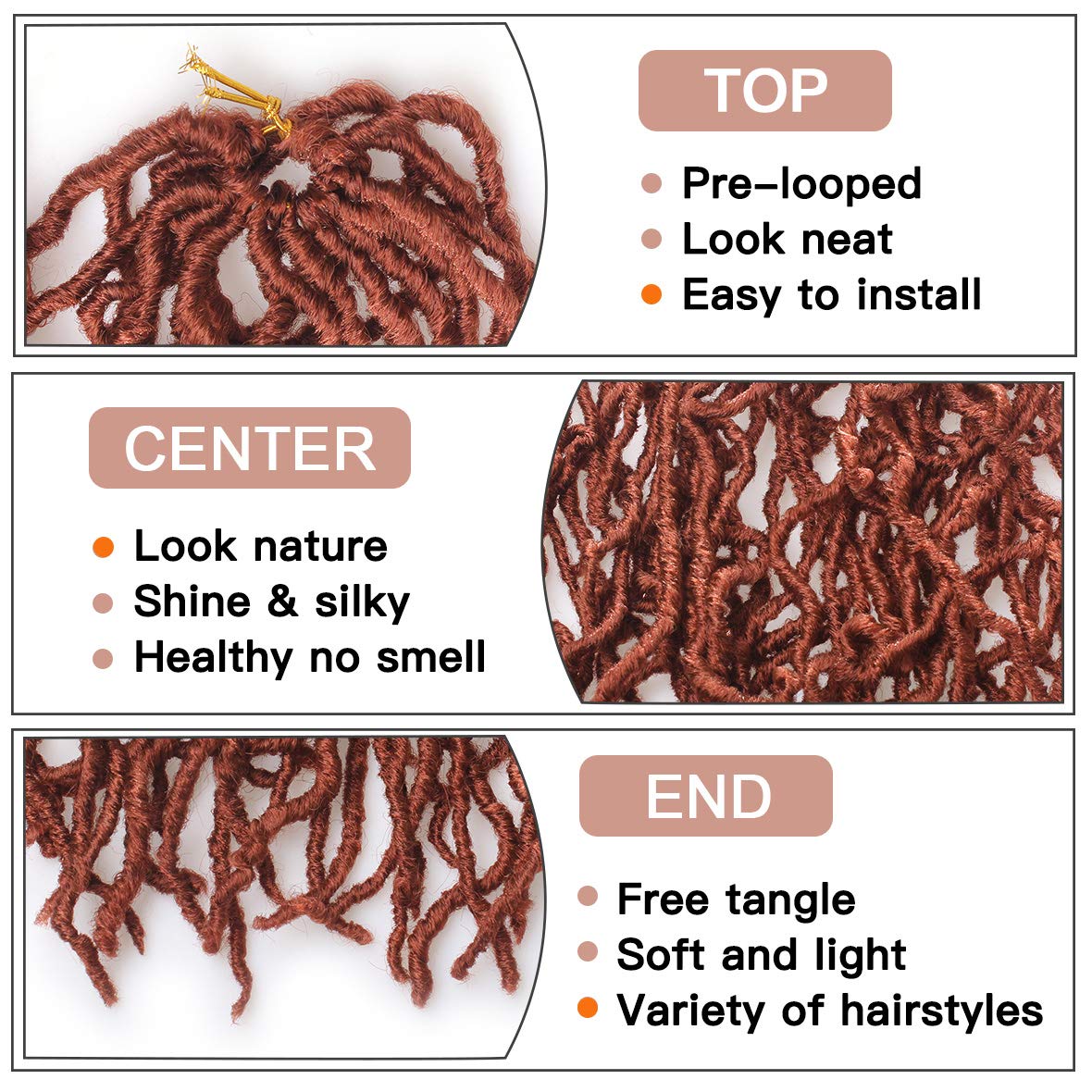 Xtrend Nu Soft Locs Crochet Braids Hair 18''24''36'' Faux Locs Curly Hair 21 Strands Synthetic Extened Crochet Hair