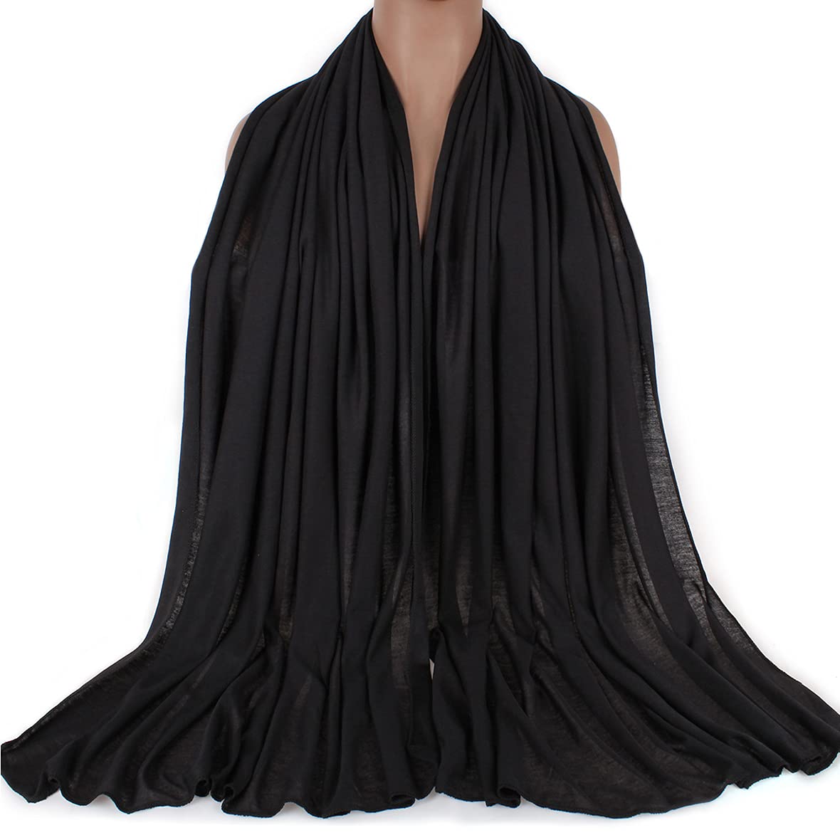 Xtrend Stretch Head Wrap Scarf Stretch Turban Long Hair Scarf Wrap Solid Color Soft Head Band Tie