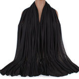 Xtrend Stretch Head Wrap Scarf Stretch Turban Long Hair Scarf Wrap Solid Color Soft Head Band Tie