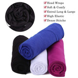 Xtrend Stretch Head Wrap Scarf Stretch Turban Long Hair Scarf Wrap Solid Color Soft Head Band Tie