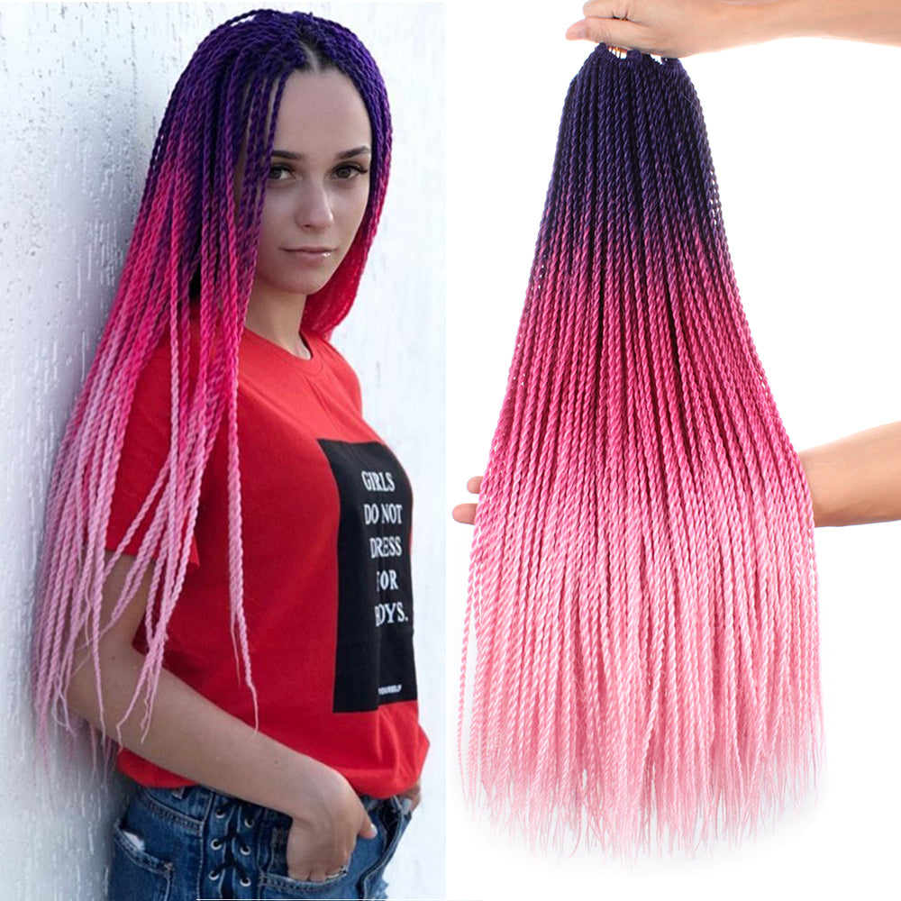 Xtrend 24inch 30strands Senegalese Twist Ombre Kanekalon Braiding Hair  Blonde Blue Synthetic Crochet Braids Hair Extensions