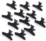 12 Pcs Butterfly Clamps Holding Hair Hold Clip Hair Hairdressing Tool Section Claw Clamps Butterfly Clips for Makeup,Sports(Black)