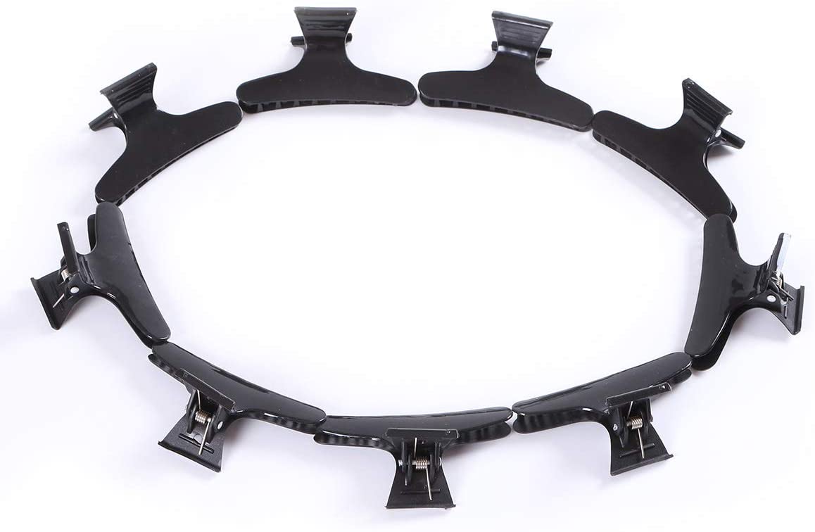 12 Pcs Butterfly Clamps Holding Hair Hold Clip Hair Hairdressing Tool Section Claw Clamps Butterfly Clips for Makeup,Sports(Black)