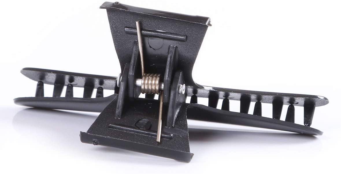 12 Pcs Butterfly Clamps Holding Hair Hold Clip Hair Hairdressing Tool Section Claw Clamps Butterfly Clips for Makeup,Sports(Black)
