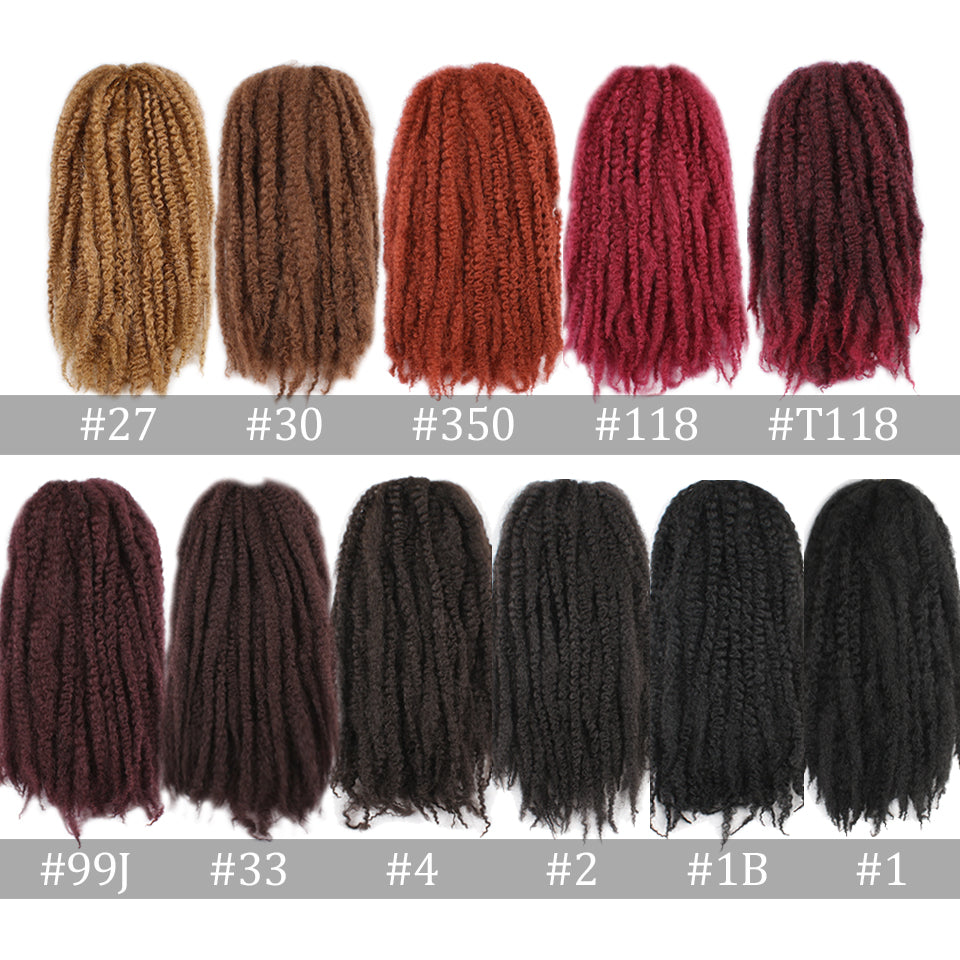 Xtrend 18inch 100g marley hair synthetic Kinky Straight Twist Hair Color Hair Crochet Braids Cubian Rainbow Braiding Hair