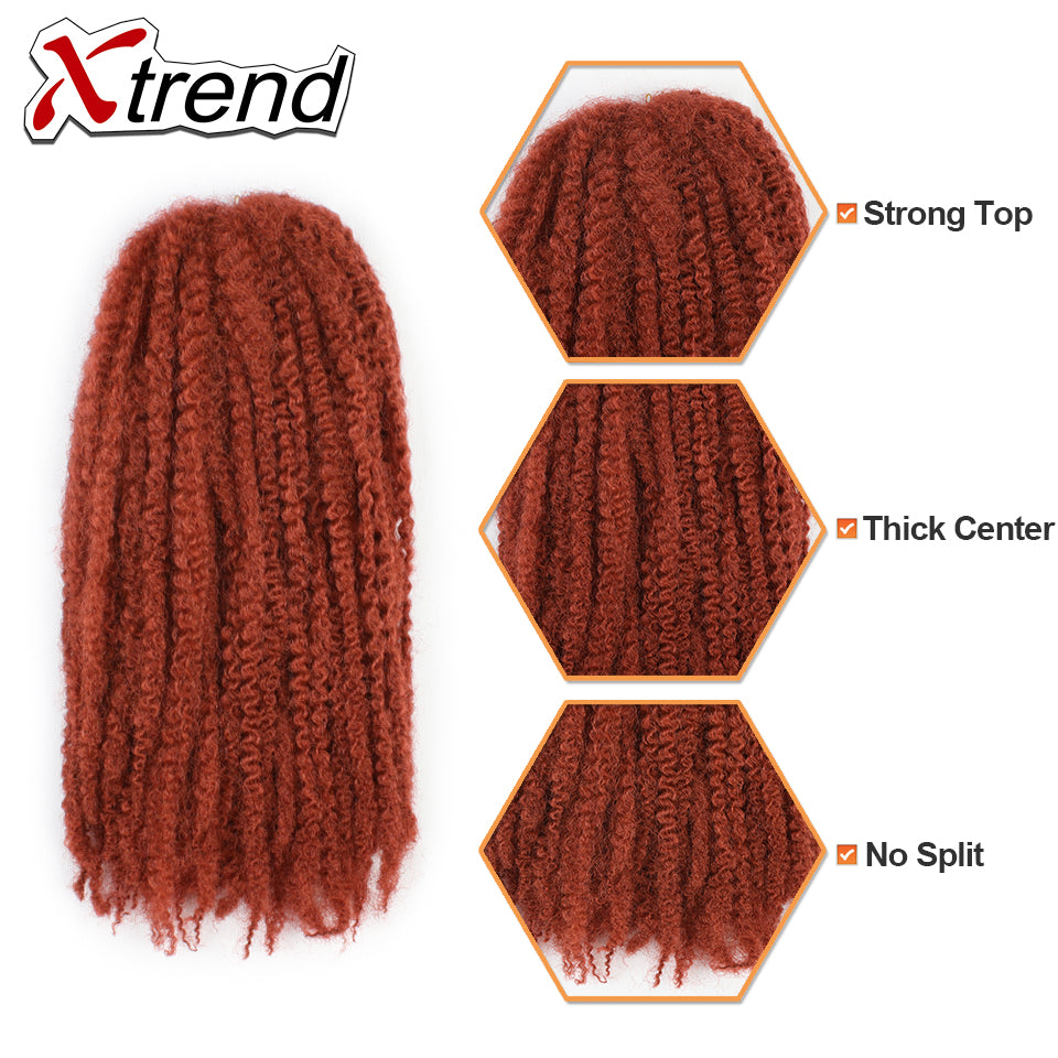 Xtrend 18inch 100g marley hair synthetic Kinky Straight Twist Hair Color Hair Crochet Braids Cubian Rainbow Braiding Hair