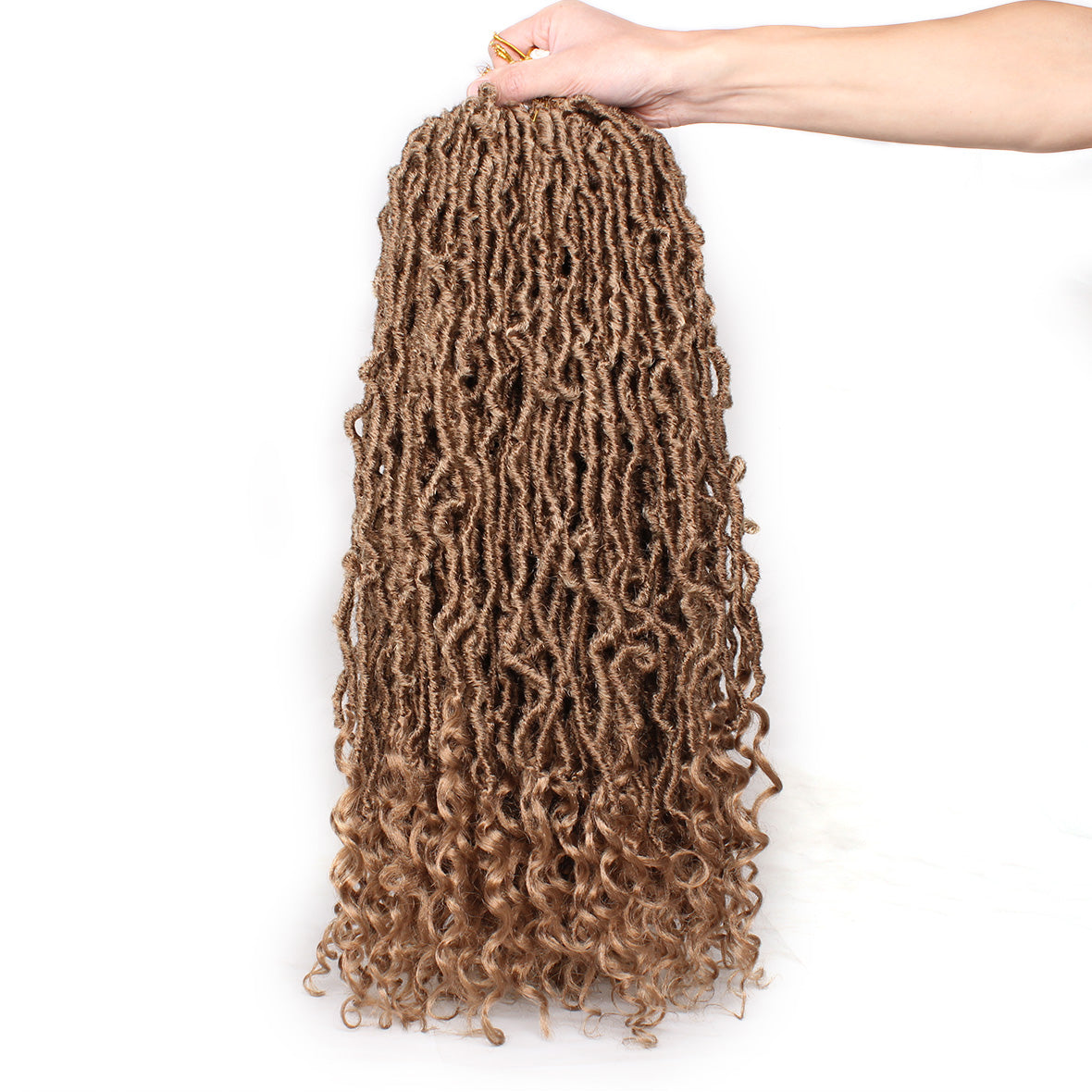 Xtrend Goddess Locs Crochet Hair Curly Faux Locs Crochet Hair Wavy Nu Locs with Curly Ends Synthetic Braiding Hair