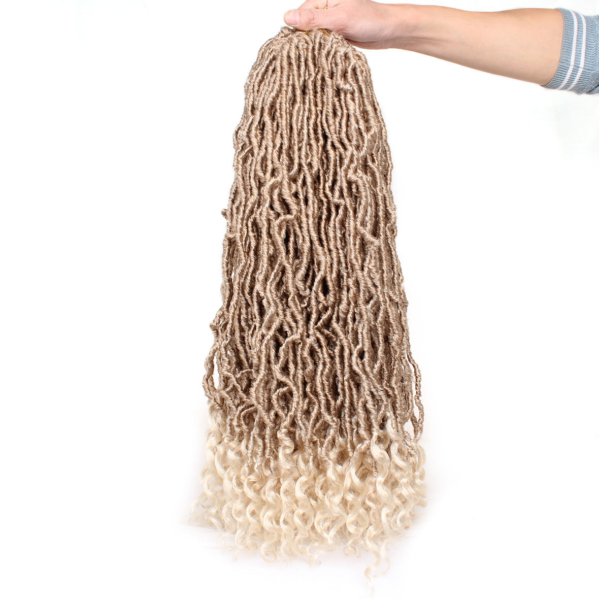 Xtrend Goddess Locs Crochet Hair Curly Faux Locs Crochet Hair Wavy Nu Locs with Curly Ends Synthetic Braiding Hair