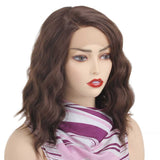 14 inch side part body wave lace front bob wig synthetic female swiss lace frontal loose wave bob wigs