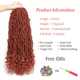 Xtrend Goddess Locs Crochet Hair Curly Faux Locs Crochet Hair Wavy Nu Locs with Curly Ends Synthetic Braiding Hair