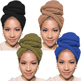 Xtrend Stretch Head Wrap Scarf Stretch Turban Long Hair Scarf Wrap Solid Color Soft Head Band Tie