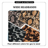 Xtrend 4 Pack Boho Wide Headbands for Women Yoga Sport Workout Running Headband Large African Head Wrap