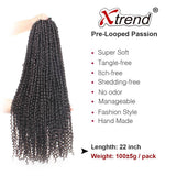 22inch Pre-twisted Passion Twist Crochet Braids Hair Ombre Pre-looped Crochet Braids Synthetic Braiding Hair Extensions