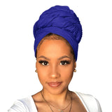 Xtrend Stretch Head Wrap Scarf Stretch Turban Long Hair Scarf Wrap Solid Color Soft Head Band Tie