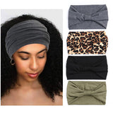 Xtrend 4 Pack Boho Wide Headbands for Women Yoga Sport Workout Running Headband Large African Head Wrap