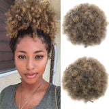 Xtrend Short African Kinky Curly Wrap Drawstring Puff Ponytail Hair Extensions Wig with 2 Clips Afro Ponytail Drawstring For Black Women