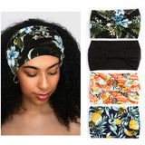 Xtrend 4 Pack Boho Wide Headbands for Women Yoga Sport Workout Running Headband Large African Head Wrap
