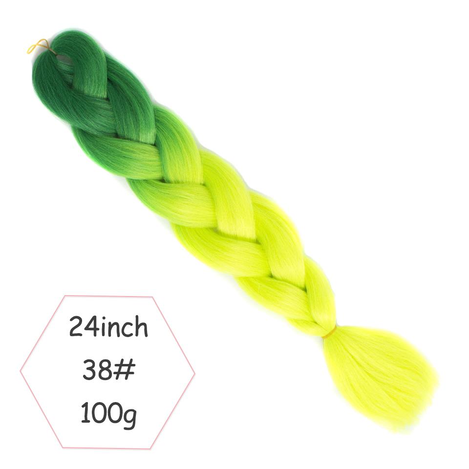 Xtrend ombré two tone hair Synthetic Rainbow Hair Jumbo Braids Crochet Hair 24inch Ombre Kanekalon Colorful Hair Braiding Hair Extensions