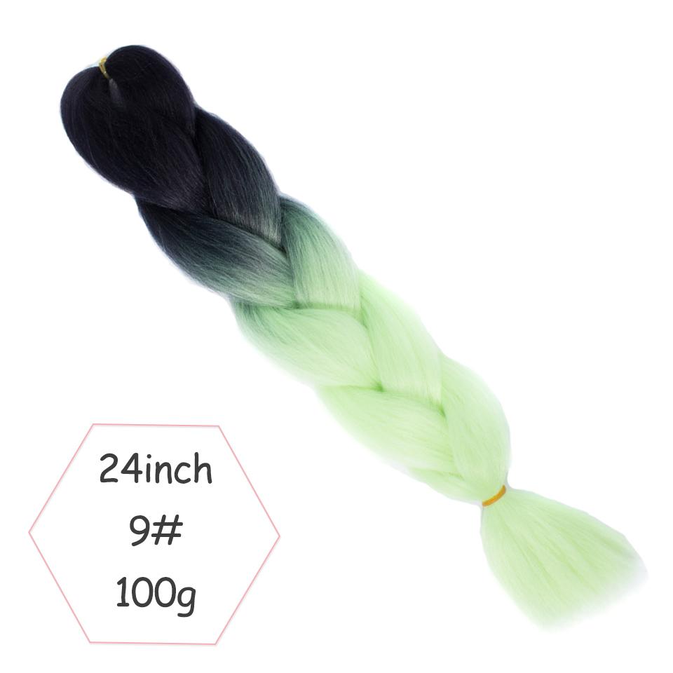 Xtrend ombré two tone hair Synthetic Rainbow Hair Jumbo Braids Crochet Hair 24inch Ombre Kanekalon Colorful Hair Braiding Hair Extensions