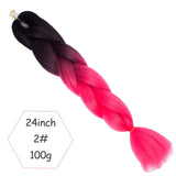 Xtrend ombré two tone hair Synthetic Rainbow Hair Jumbo Braids Crochet Hair 24inch Ombre Kanekalon Colorful Hair Braiding Hair Extensions