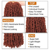 Xtrend 12''20''22“24''30”Butterfly Locs Crochet Hair Pre Looped Crochet Braids Synthetic Braiding Hair