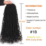 Xtrend 12''20''22“24''30”Butterfly Locs Crochet Hair Pre Looped Crochet Braids Synthetic Braiding Hair